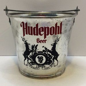 Hudepohl Beer Brewing Company Galvanized Metal Chill Pail Can Cincinnati Ohio
